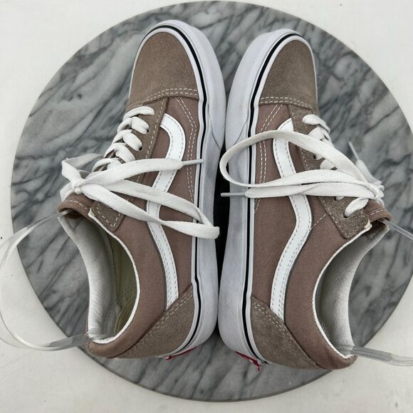 Vans Old Skool Shoes Womens 5.5 Taupe Suede and Canvas Lace Up Skate Sneaker - Picture 6 of 11